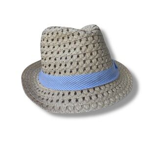 Kids Tan Fedora Hat with Blue Band